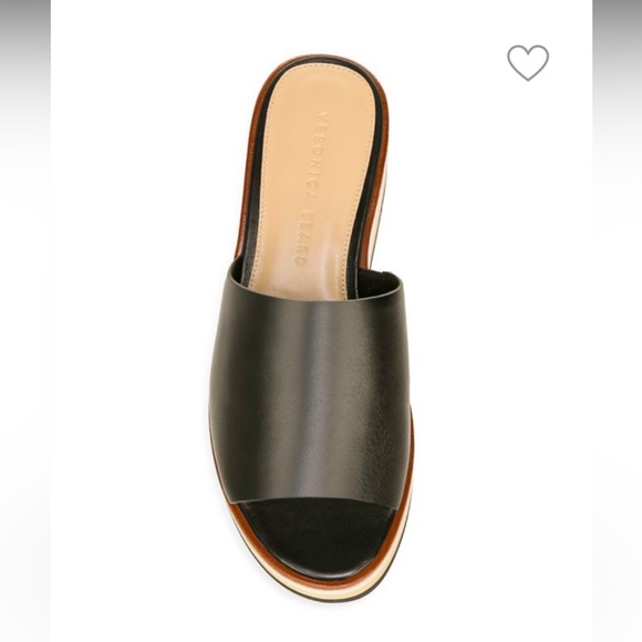 Veronica Beard Eunise Leather Wedge Platform Sandals Black Size 7 - Picture 5 of 15